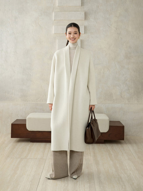 Refined Wool Belted Coat